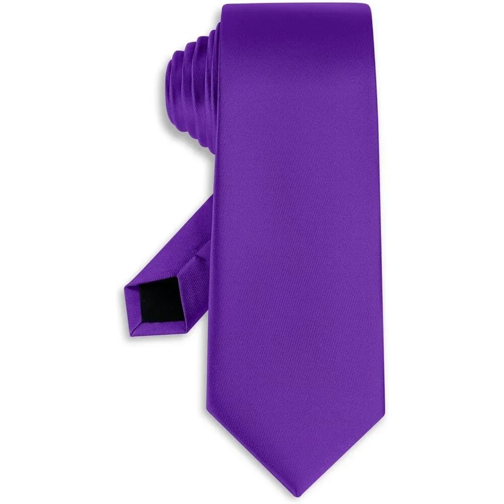 Men's Purple Solid Pure Color Formal 3.15